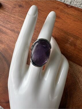 Vintage Purple Gemstone Statement Ring - Size 6.5